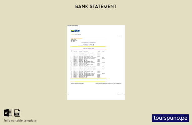 listo para imprimir plantilla de word   extracto del banco comercial nacional de
